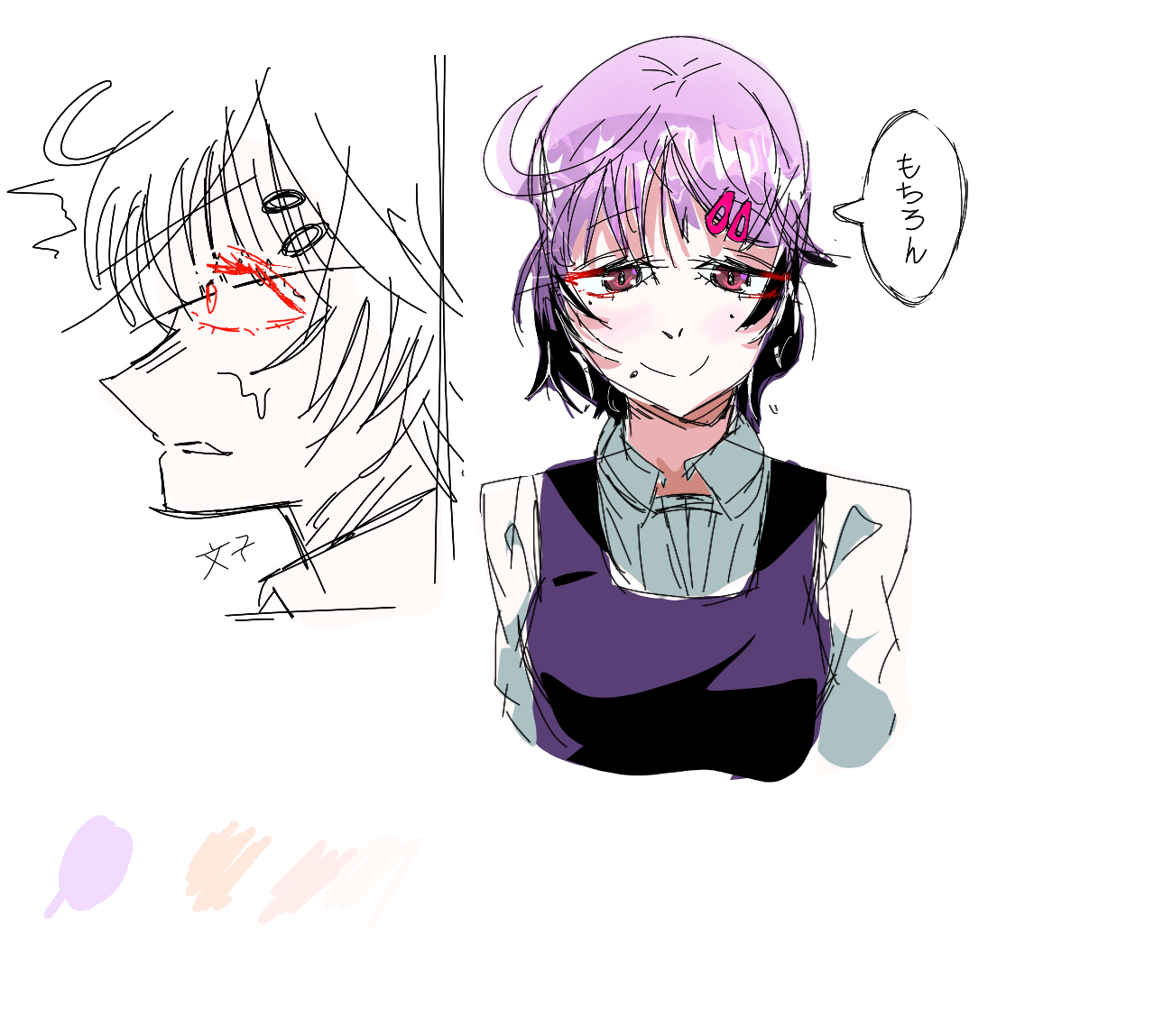 draft sketch of character Himawari, by artist stockings